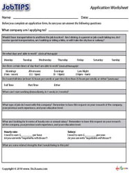 Application Worksheet