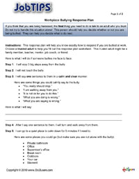 Bullying Response Plan Worksheet