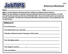 References Worksheet