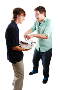 one person messing with another person's work papers