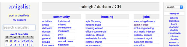 Craigslist Screen search