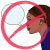 icon of person with voice bubble with a big red X over it