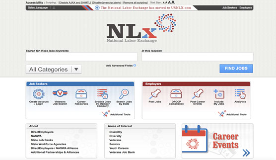 Job Search Drop Down Menu