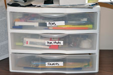 labeled drawers