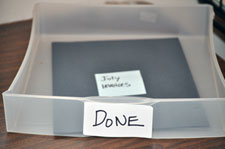 Done bin on the right