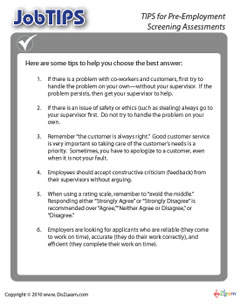 Pre-Employment Assessment Tips