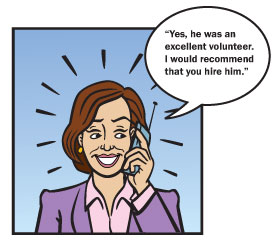 Talking to a reference on the phone