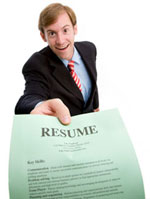 Person handing you a resume