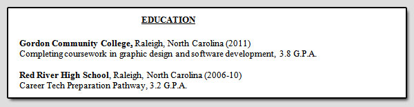 Resume Education
