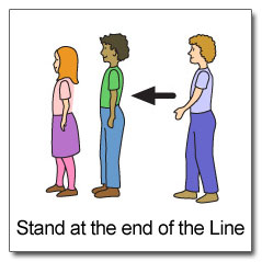 stand at the end of the line